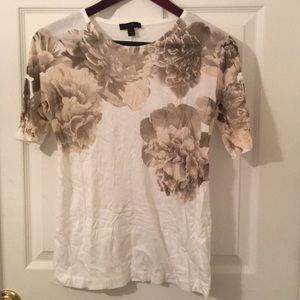 Jcrew short sleeve top with gray and pink floral